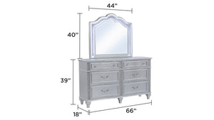 English Elm Mystic Queen 5Pc Bedroom Set With Upholstered Led Headboard & Crystal Accents For Glamorous Style B009S01659