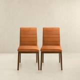 English Elm Ashcroft Furniture - Ines Burnt Orange Velvet Dining Chair (Set Of 2)