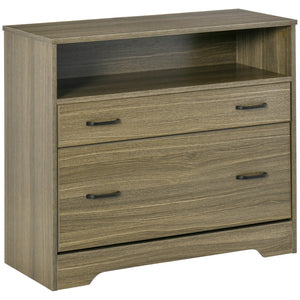 English Elm Vinsetto Charcoal Grey Lateral Filing Cabinet with Open Shelf and Letter Drawer W2225P217753