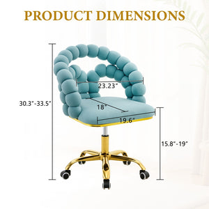 English Elm Set of Velvet Bubble Ball Chain Accent Chair with Sculptural Backrest for Living Room Gold,Teal W3875P370850