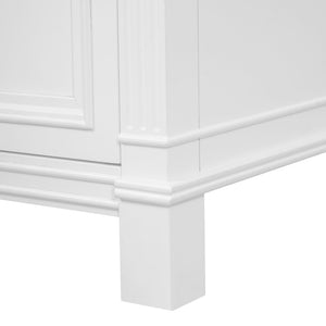 English Elm 24'' Carved Farmhouse Bathroom Vanity with Ceramic Sink Soft Close Storage Cabinet White N710P446530K