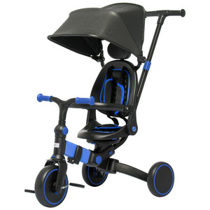English Elm Qaba Convertible Toddler Trike Balance Bike with Canopy Adjustable Push Handle W2225P229173