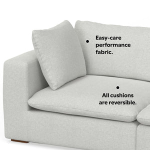English Elm Jasmine 3-Seater Modular Sofa - Oversized Comfort In Cloud Grey Fabric, Family-Friendly & Durable B136P199243