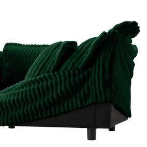 English Elm Koala Deep Seat Corduroy Sectional Sofa with Chaise and Plush High Back Support W3041P272939