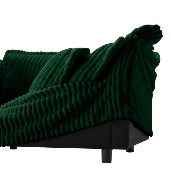 English Elm Koala Deep Seat Corduroy Sectional Sofa with Chaise and Plush High Back Support W3041P272939