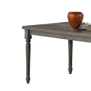 English Elm Weathered Grey Dining Table With Turned Legs - Timeless Charm For Any Dining Or Gathering Space B062P209321-GIGA
