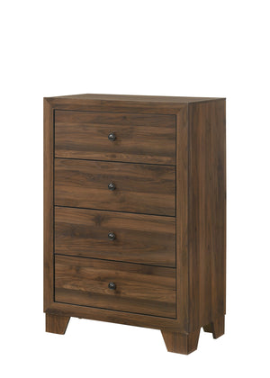 English Elm Rustic Transitional Tall 4-Drawer Chest with Weathered Finish, Spacious Storage, Sturdy Metal Hardware, Cozy Bedroom Accent Brown 19.1 L x 34.25 W x 46.85 H B011P375324