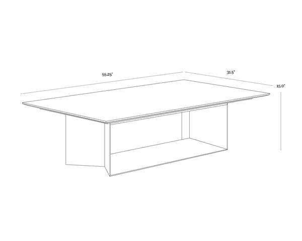 Sunpan SOLEEN Coffee Table - Elegant Marble Top with Brushed Gold Base for Modern Living Room Décor 112302