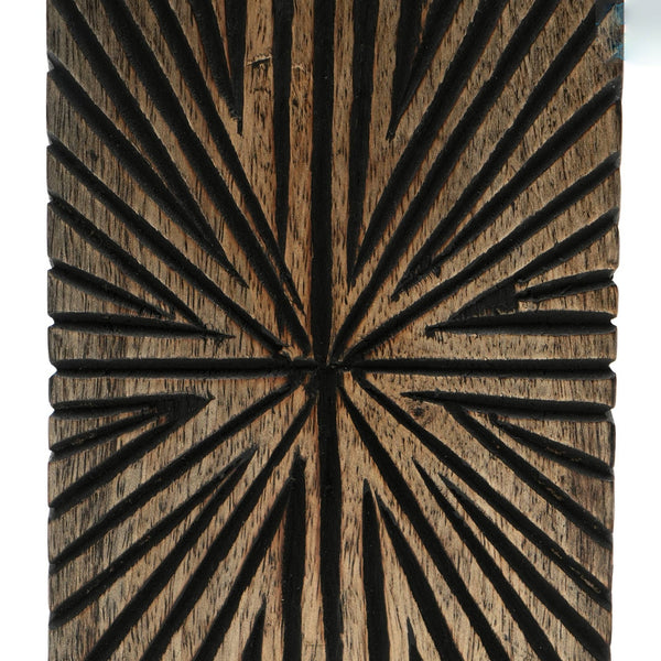 English Elm Elegent Black Wood Centerpiece Candle Holder 4x12" — Hand-Carved Statement Stand for Large Candles and Warm Ambiance B346P336842