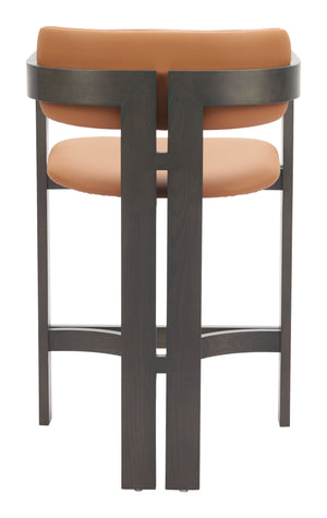 Zuo Modern Shaili Counter Stool In Elegant Brown – Modern Faux Leather & Sturdy Fir Wood For Stylish Spaces Brown 100% Polyurethane,Fir Wood 110835-zuo-modern