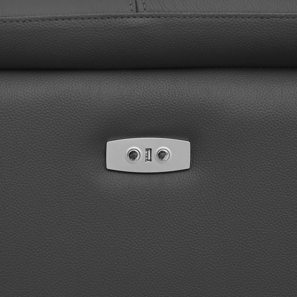 English Elm 4 Seats L-Shaped Reclining Sofa - Modern Electric Leather Couch With Usb Port & Headrests For Comfort W2582S00152