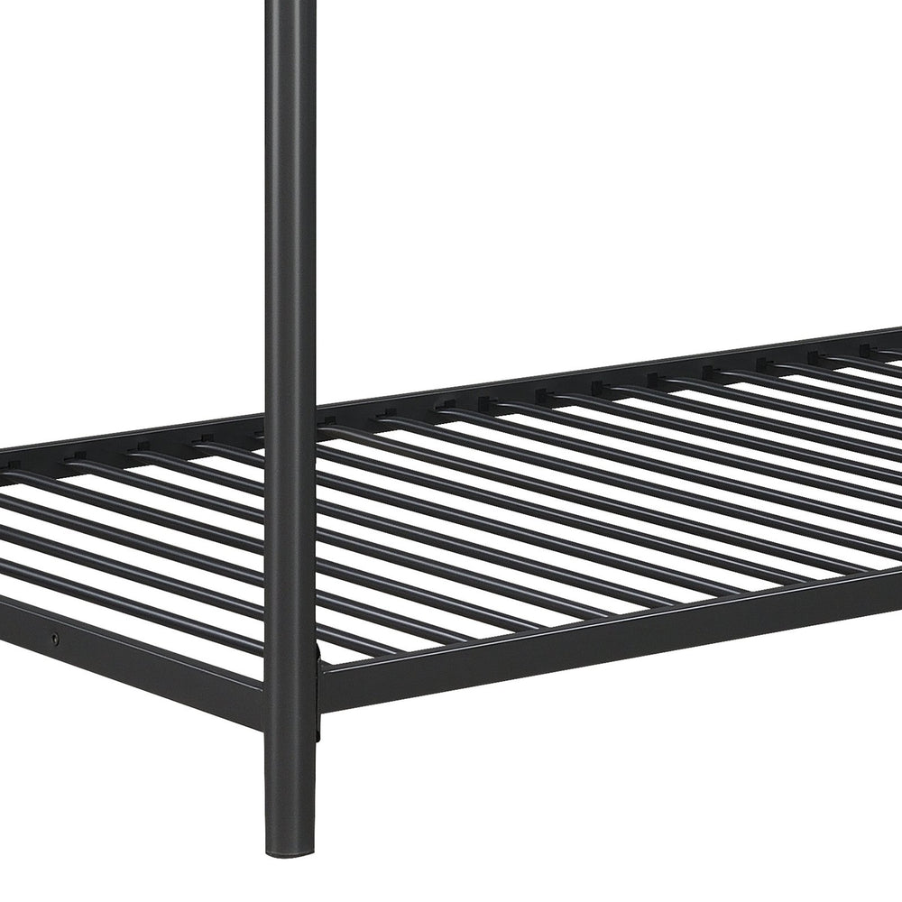 English Elm Furniture Triple Bunk Bed Black - Heavy Duty Steel Twin/Twin/Twin, Quiet Sturdy Frame, Safe Stairs W2297S00012