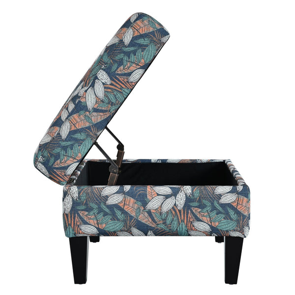 English Elm Christopher Knight Home® - STORAGE Ottoman with Tufted Waffle Stitching, Soft-Close Hinges and Contemporary Upholstered Design Blue,Green,Orange N770P272083A