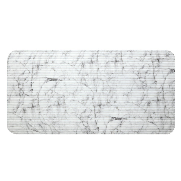 English Elm 3pc Martine Occasional Table Set with Marble Print Tempered Fluted Glass Tops & Black Metal Base, Modern Storage B011P298386