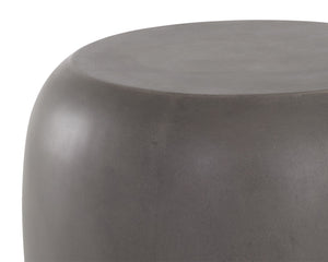 Sunpan Iolite Contemporary Round End Table - Unique Natural Concrete Design for Indoor and Outdoor Spaces Grey