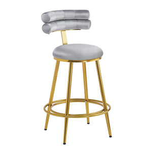 English Elm Christopher Knight Home® - 27.65'' 27.65" Modern Counter Stools Set of 2 with Luxurious Velvet Upholstery, Ergonomic Curved Back, Iron Frame & Footrest Dark Gray N780P194940G
