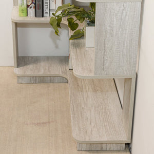 English Elm 90cm L-shaped Corner Bookcase Five Tier Open Shelving Unit for Home Office W2899P444149