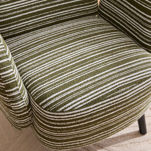 English Elm Modern boucle armchair with high-density foam cushion, solid wood legs, 500lb capacity, cozy reading seat Olive Green W395P376571