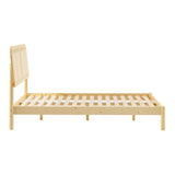 Queen Platform Bed with Rattan Headboard Insert Natural NRUB5CNA Walker Edison