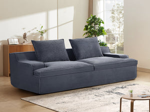 English Elm Nimbus Oversized Full Foam 4-Seater Sofa — 90" Wide Corduroy Comfort, No Assembly, Wide Arms, Ergonomic Grey B2735P271457