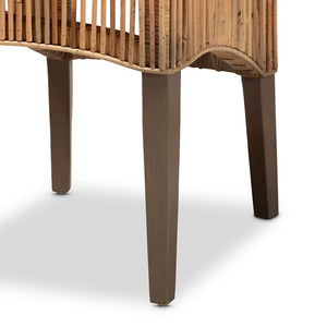 English Elm Modern Boho Rattan Rod Dining Chair Set of Two with Crisscross Base for Casual Spaces B2750P420348