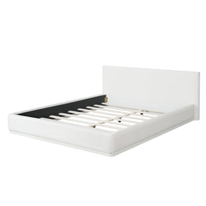 English Elm Christopher Knight Home® - Soft Upholstered Queen Bed – Elegant White Design With Padded Headboard For Ultimate Comfort & Support N769P293477A