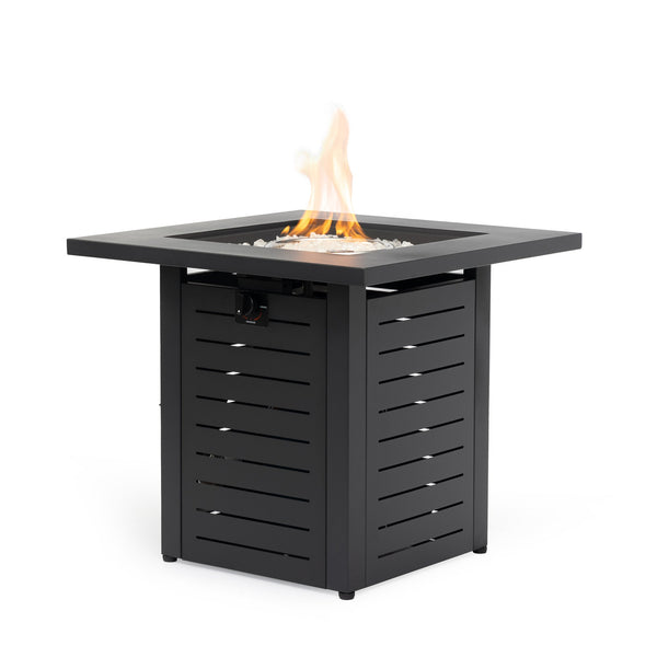 English Elm 28" Propane Fire Pit Table - 50000 Btu Steel Outdoor Heater For Patio, Deck, Garden, And Backyard W853P293853