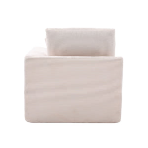 English Elm UNITED Cloud Couch Modular Sectional Sofa with Corduroy Cover, Ergonomic 2-Seater, No Assembly Needed Beige W1568P371117