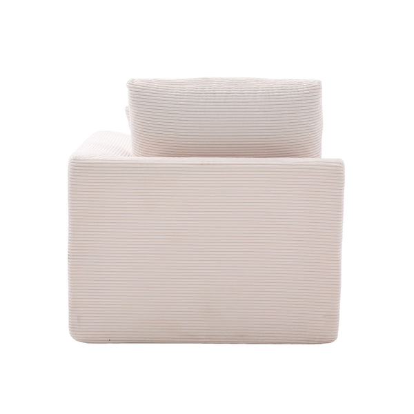 English Elm UNITED Cloud Couch Modular Sectional Sofa with Corduroy Cover, Ergonomic 2-Seater, No Assembly Needed Beige W1568P371117