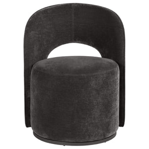 English Elm Quinto Velvet Swivel Chair with Sculpted Arch Back for Modern Living Spaces B062P441427
