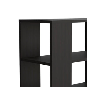 English Elm Wengue Modern Side Table with Open Two-Shelf Storage, Sleek Rectangular Melamine Design for Living Room Elegance and Organization B062P290234