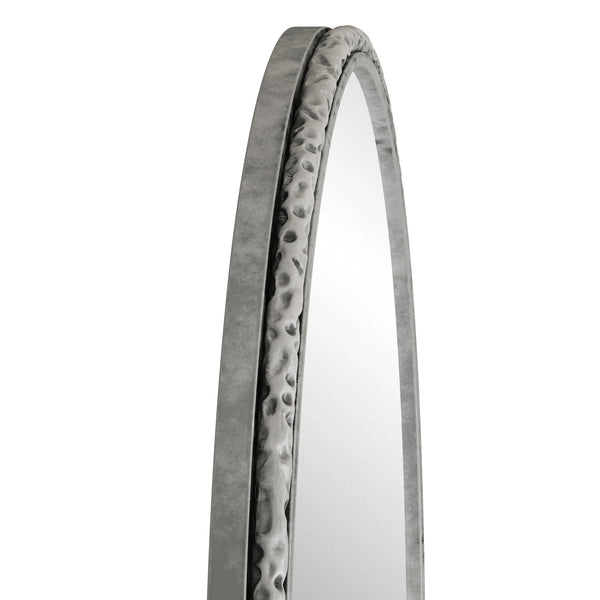 English Elm Arched Decorative Wall Mirror for Bathroom Vanity and Entryway — Elegant Arch Design for Living Room Bedroom Silver W757P251825