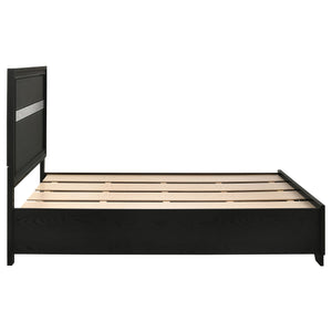 English Elm Urbana Black Full Storage Panel Bed with Crystal Pulls & Glitter Trim, Slatted Platform, Drawers Included B062S00696