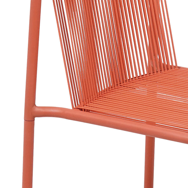 English Elm Christopher Knight Home® - Burgess Weather-Resistant Outdoor Stacking Dining Chair Set of 2 — UV-Proof PE Rattan with Iron Frame Orange 23.75 L x 20.9 W x 19.5 H N776P234186O