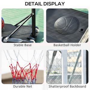 English Elm Soozier Portable Basketball Goal Steel Frame Adjustable Height Backboard with Wheels W2225P217772