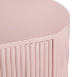 Crestview Collection Blush Pink Fluted Oval Chest - Chic Storage Solution With Brass Legs For Stylish Nurseries & Living Rooms Pink Solid Wood Cvfdr1306