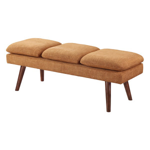 OSP Home Furnishings Amanda 54" Mid-Century Bench Rust