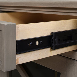 English Elm Jennifer Taylor Home - Dauphin 71" TV Stand Console Table in Grey Cashmere Wood with Gold Accents, Ample Storage, Assembled B2719P238490