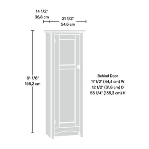 English Elm Pantry, Brown finish - Tall Engineered Wood Storage Cabinet with Adjustable Shelves, Beaded Door Design, Magnetic Closure, Versatile for Kitchen, Bath, Entryways (21.5"x14.5"x61.1") B356P402762