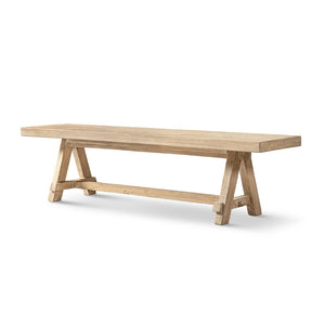 English Elm Hawthorne Reclaimed Elm Trestle Dining Bench Solid Wood Farmhouse Seat 72 Inch Natural B2719P474443