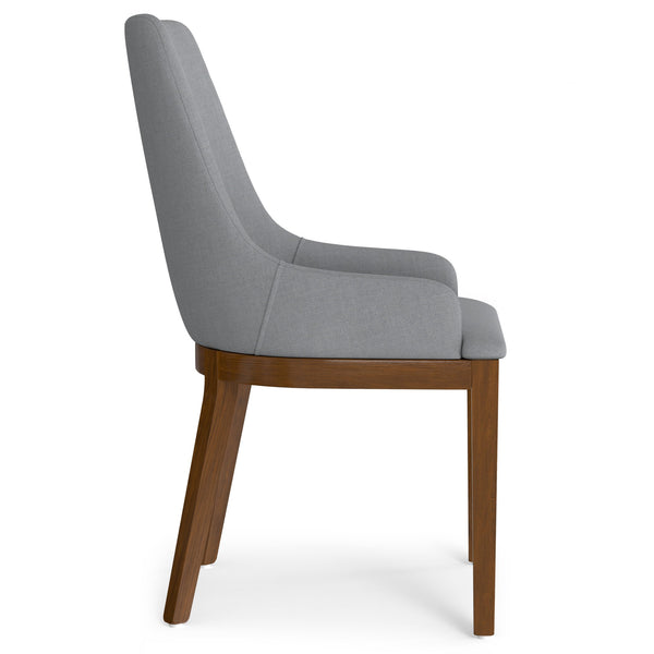 English Elm Stephanie Upholstered Dining Chair Set of 2 with Ergonomic Backrest, Solid Wood Legs, Compact Design Grey B136P266915