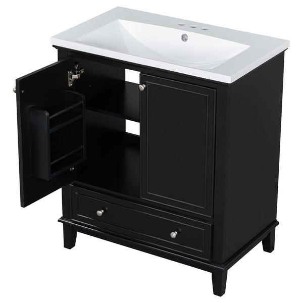 English Elm 30" Bathroom Vanity With Sink Combo - Modern Black Cabinet, Spacious Storage & Durable Design SY999606AAB-6