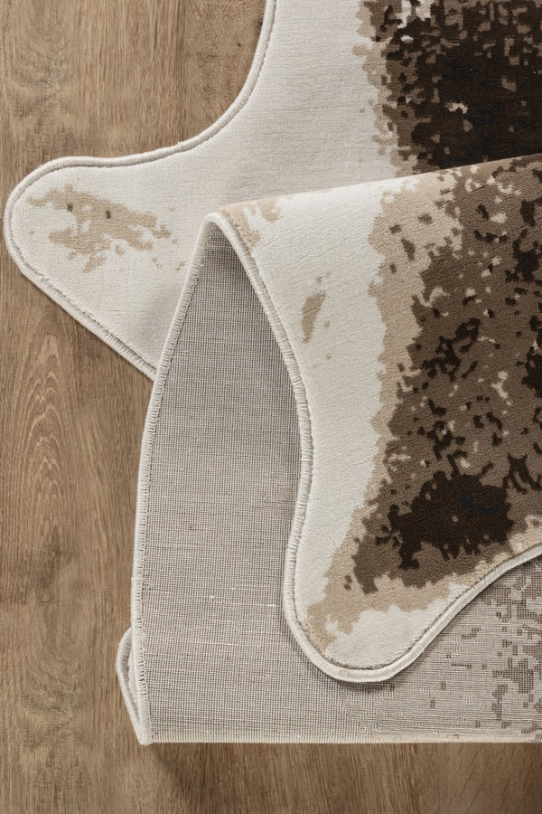 English Elm Hide Brown & Ivory 5 Ft. X 7 Ft. Area Rug - Soft, Durable, Stain-Resistant For High-Traffic Spaces B186P316845