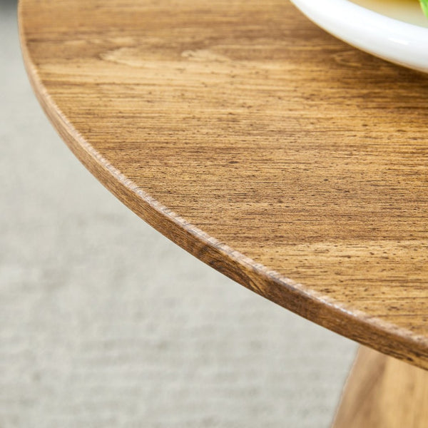 English Elm Natural Wood Grain Mdf Round Side Table Compact Accent for Living Room or Bedroom W2920P232763