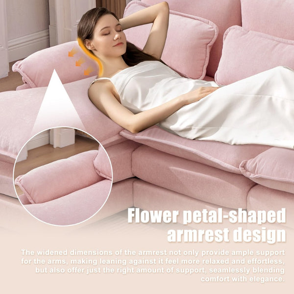 English Elm United We Win U-Shaped Modular Cloud Couch, 110" Chenille Sectional With Memory Foam & Storage W1568S00236-GIGA