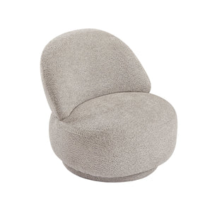 English Elm Accent chair with 360° Swivel, Cloud-Like Upholstery, Compact Space-Saving Design, Supports 260 lbs Light Gray W820P265190