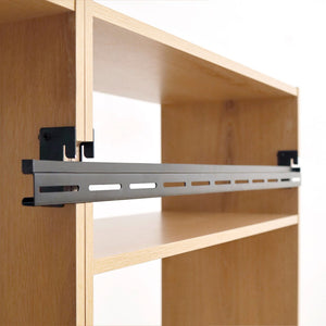 English Elm Devi Modular Wall Mounted Closet System Five Oak Melamine Units for Bedroom Storage B040S00119