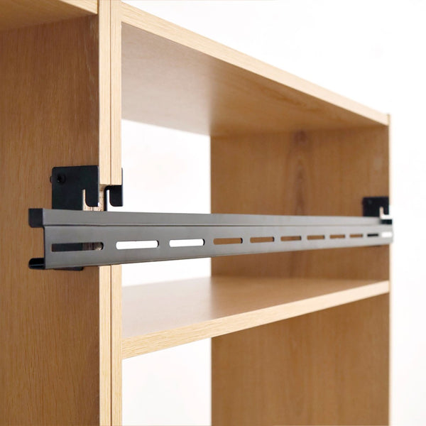 English Elm Devi Modular Wall Mounted Closet System Five Oak Melamine Units for Bedroom Storage B040S00119