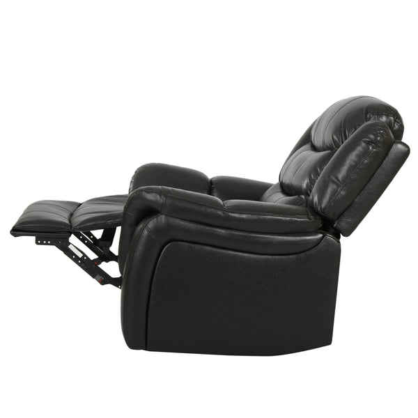 English Elm Christopher Knight Home® - Classic Design Recliner Black Berry PU Upholstery Glider Recliner Spacious Soft Seat Durable Frame Comfort N763P215170B