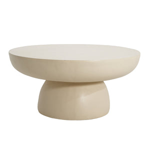 English Elm Christopher Knight Home® - 27.5" Round MGO Coffee Table Beige — Durable Magnesium Oxide, Child-Safe Rounded Design, No Assembly Needed N772P262020W